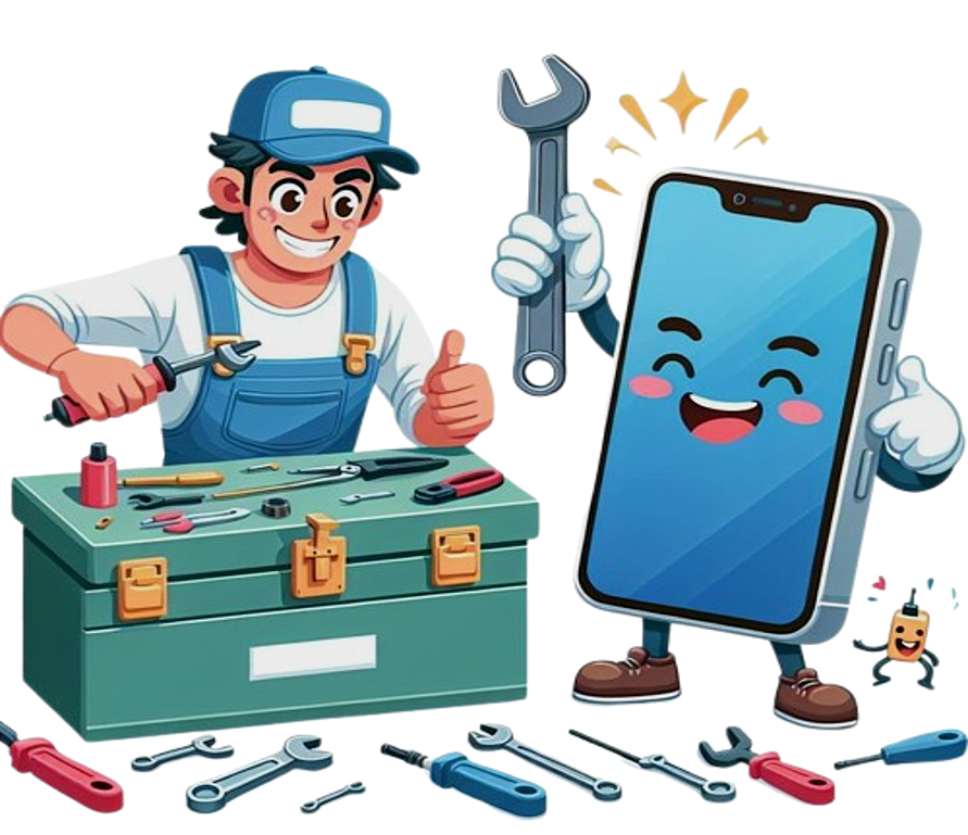 Technician repairing a smartphone